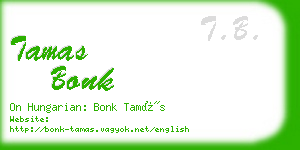 tamas bonk business card